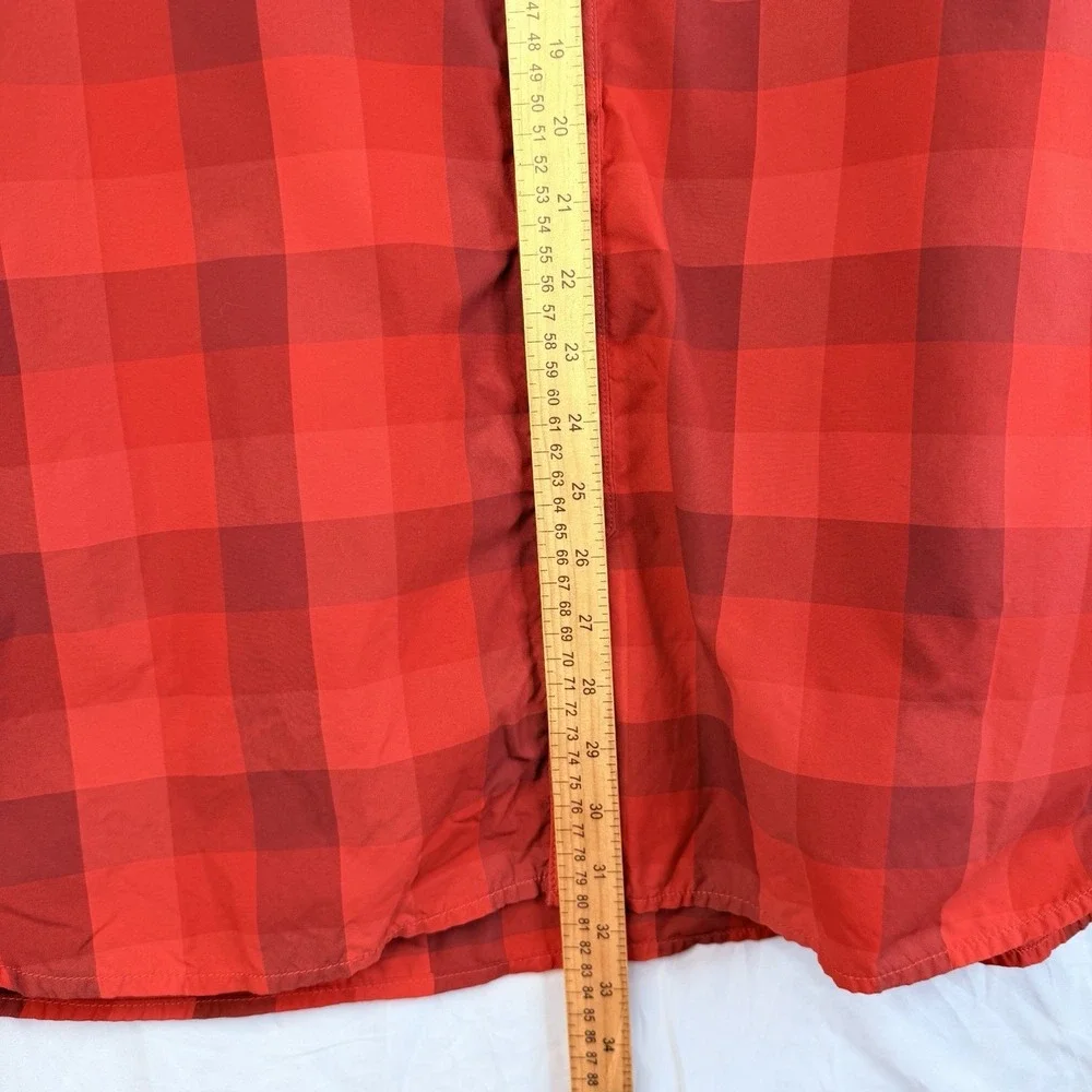 The North Face Mens Plaid Short‎ Sleeve Button Down Monanock Shirt Red XXL